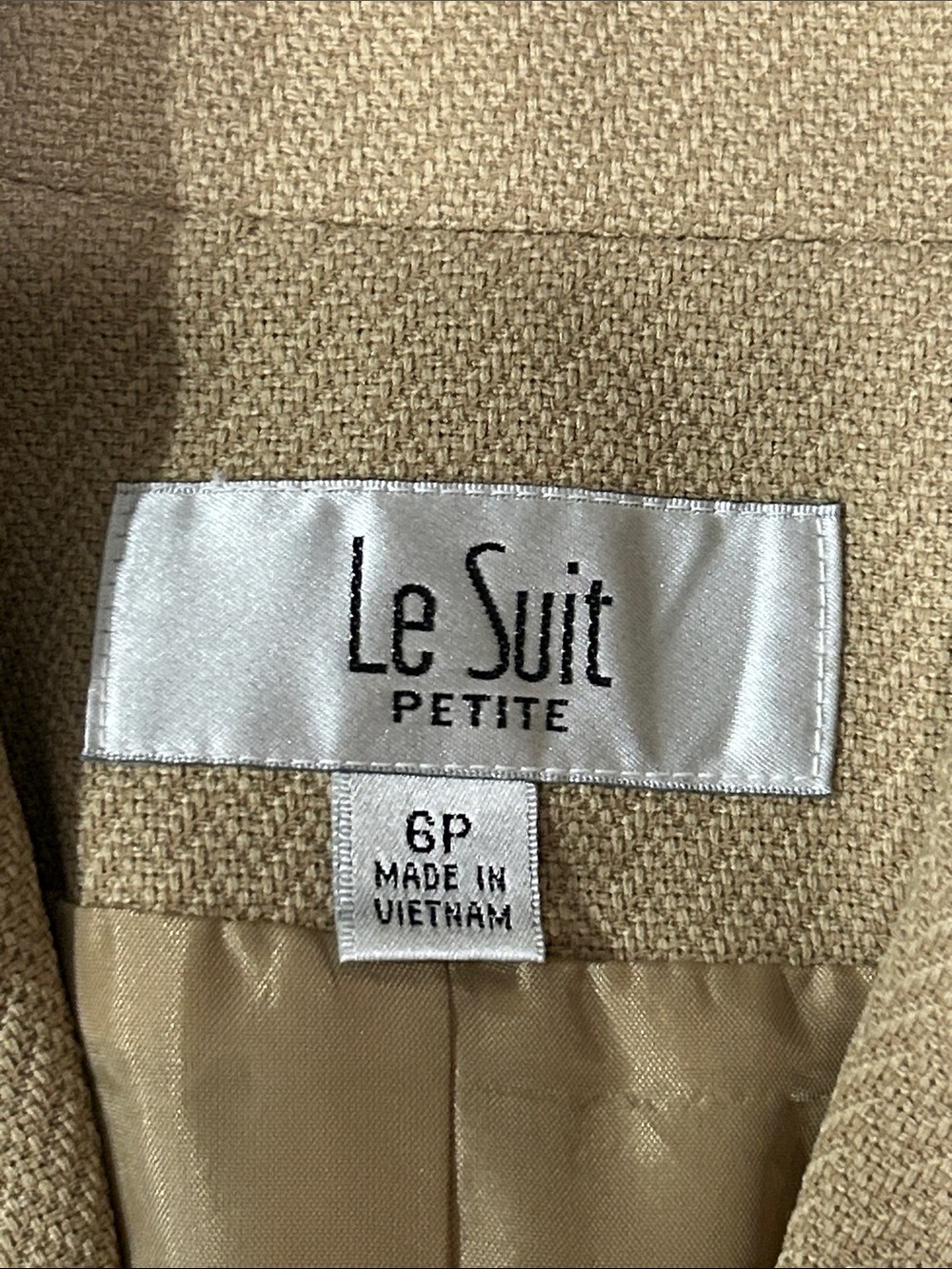 Le Suit Vintage Women's Tailored Cream Blazer Jacket sz 6P - Picture 2 of 7